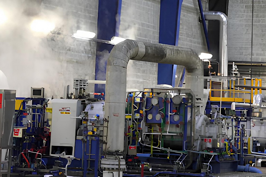 Image de l'intérieur d'une usine avec une étude d'éclairage d'intérieur réalisée par B4NRJ